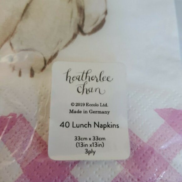 🌸 Heatherlee Chan Bunny Rabbit Flower Crowned Napkins - Elegant Paper Luncheon - Picture 5 of 5